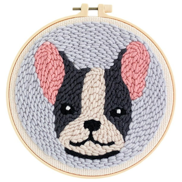 Kit de bordado con aguja mágica para manualidades, bordado de perros, decoración del hogar, con herramientas básicas. Incluye aguja mágica con forma de animal para principiantes en bordado C