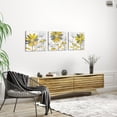 thumbnail image 6 of Visual Art Decor Yellow and Gray Daisy Flower Wood Framed Canvas Wall Art Clearance Pictures Poster Prints for Bathroom Bedroom Painting Girl Room Gallery Poster Artwork Ready to Hang 12"x12"x3 Pcs, 6 of 9