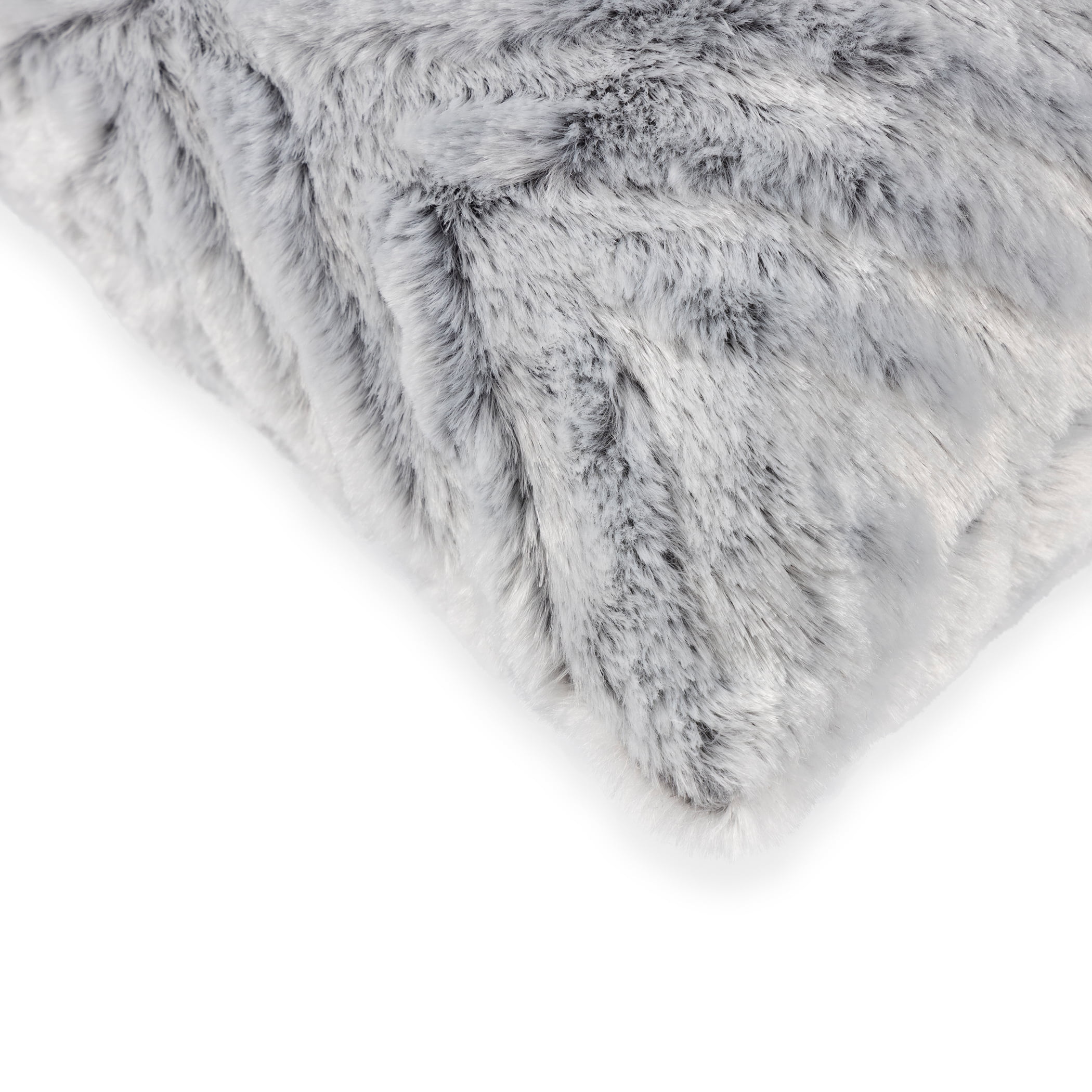 Mainstays Decorative Throw Pillow, Diamond Cut Faux Fur, Gray, 18" Square, 1 per Pack