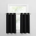 thumbnail image 2 of Small Window Curtains - Grommet Top Design Short Thermal Insulated Room Darkening Curtains for Kitchen, Bedroom (Black, 2 Panels, 29 x 36 inch), 2 of 8