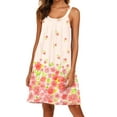 thumbnail image 4 of Avidlove Womens Nightgowns Sleeveless Sleepwear Floral Camisole Sleep Dress Wide Strap Pleated Nightshirt, 4 of 6