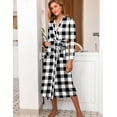 thumbnail image 3 of Ekouaer Women Kimono Robes Full Length Knit Bathrobe Lightweight Soft Sleepwear V-neck Casual Ladies Loungewear, 3 of 6