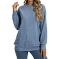 thumbnail image 2 of TEMEFON Women's Crewneck Sweatshirts Lightweight Long Sleeve Tunic Tops Cute Pullover Shirts, 2 of 5