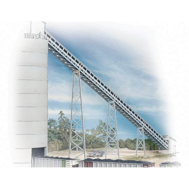 Walthers Cornerstone HO Scale Modern Conveyors Kit – 21” With Supports, Realistic & Easy To Build