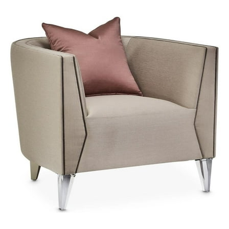Michael Amini Linea Matching Accent Chair - Metallic/Silver Mist