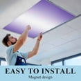 thumbnail image 4 of Purple Ombre Fluorescent Light Covers, Purple White Gradient Modern Abstract Art Magnetic Light Covers for Ceiling Lights, Fluorescent Ceiling Shade Filters for Classroom Bedroom Office 4x2Ft x 3PCS, 4 of 6
