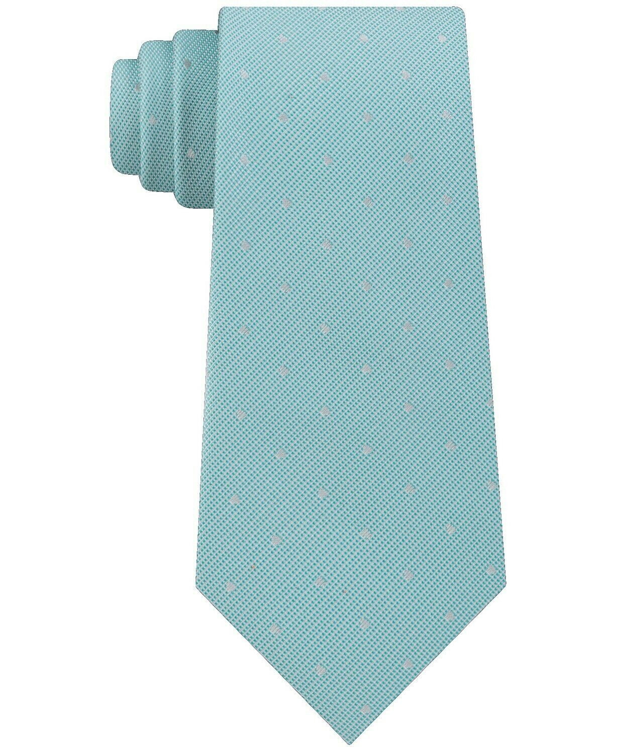 Calvin Klein Men's Mint Green Reflective Polka Dot Slim Neck Tie