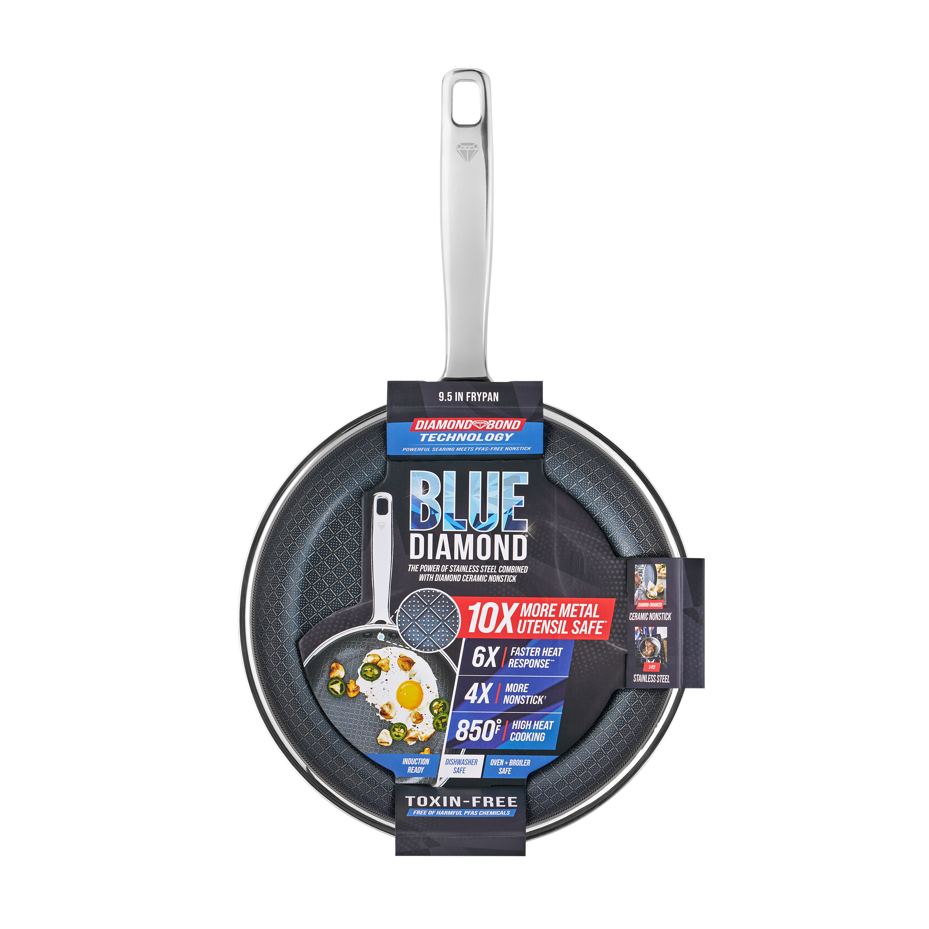 Blue Diamond 9.5-Inch Diamond Bond Ceramic Nonstick Frypan photo 7