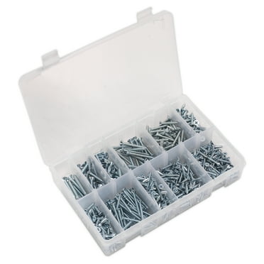 Sealey Ab065Stcp Self Tapping Screw Assortment 600Pc Countersunk Pozi Zinc