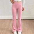 thumbnail image 2 of LIaqionyy Girl's Leggings Flare Pants High Waisted Yoga Bootcut Pant Kids Full Length Bell Bottoms Legging, 2 of 8