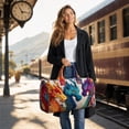 thumbnail image 2 of Deeceymbur Fashion Printed Travel Duffle Bag Yoga Tote All Purpose Handbag for Gym Workout Short Trips Daily Use, 2 of 6