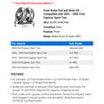 thumbnail image 2 of Front Brake Pad and Rotor Kit - Compatible with 2001 - 2005 Ford Explorer Sport Trac 2002 2003 2004, 2 of 2