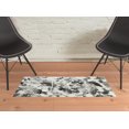 thumbnail image 2 of HomeRoots 510556 2 x 3 ft. Charcoal & White Abstract Power Loom Stain Resistant Rectangle Area Rug, 2 of 5