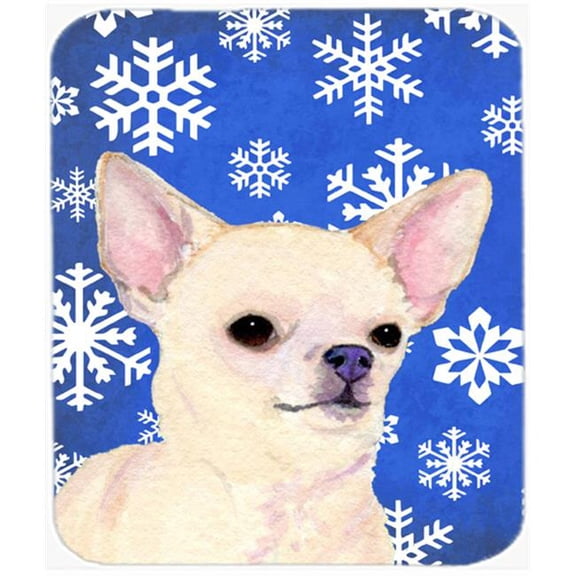 Chihuahua Winter Snowflakes Holiday Mouse Pad, Hot Pad Or Trivet