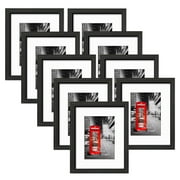 Giftgarden 8x10 Picture Frames Set of 9 Matted to 5x7 Photo, Gallery Wall Picture Frame, Black