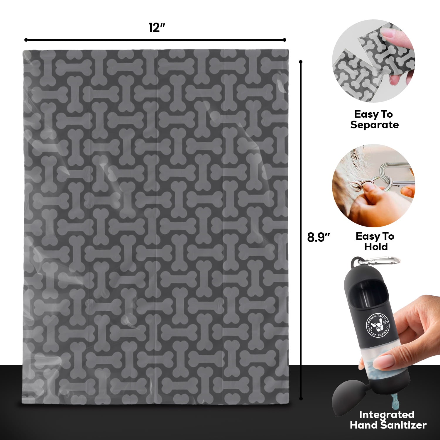 P.T. Supply Co. Sani N Bag Dispenser with Integrated Hand Sanitizer Holder