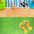 thumbnail image 4 of ELEGANI Oversized Large Terry Velour Beach Towel - Lime Green - 35” x 60” - 100% Ring Spun Cotton, 4 of 4