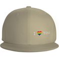 thumbnail image 2 of Love Gay Pride LGBT Flat Brim Hat Classic Fashion Trucker Adjustable Brim Baseball Cap for Men Women Black, 2 of 8