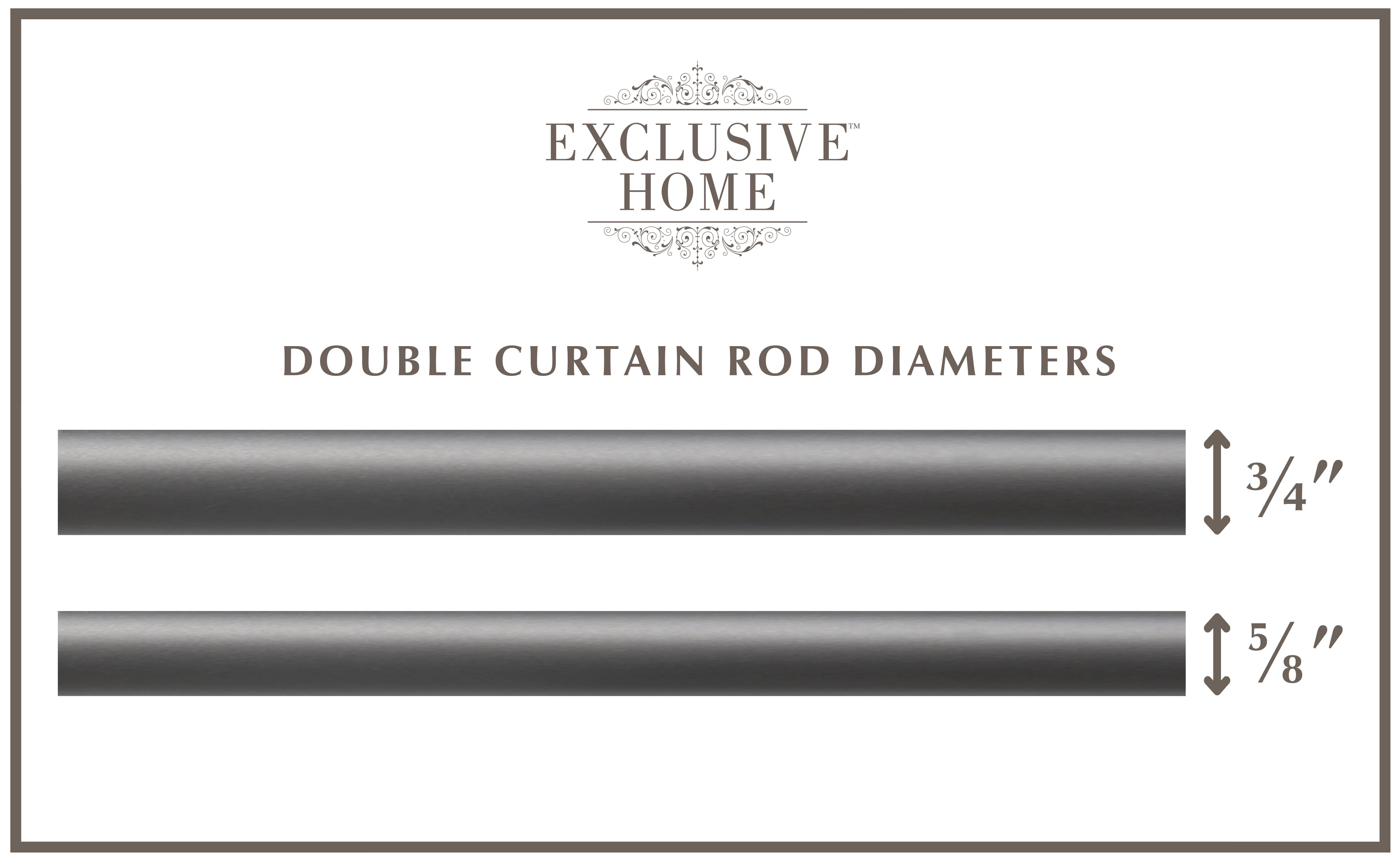 Exclusive Home Fetter Wrap Around Double Curtain Rod, Gunmetal, 84"-120"
