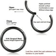thumbnail image 3 of DESIGNICE Nose Piercings,Minimalist Hoop Nose Rings for Women,Sleek Stainless Steel Design Nose Rings Hoops,Black, 3 of 8