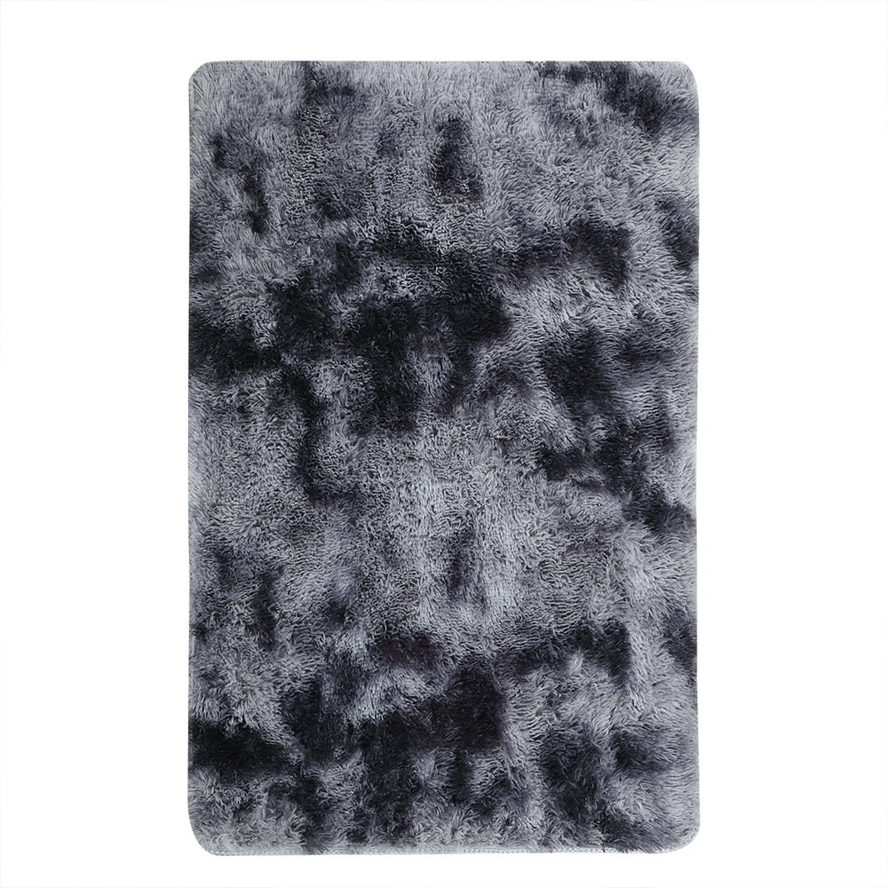 Soft Fluffy Shag Area Rug Living Room Floor Carpet Dark Gray 2'7" x 3