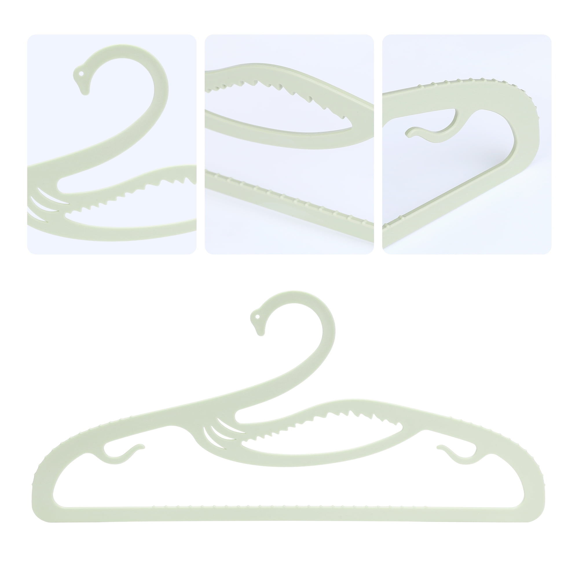 Unique Bargains Plastic Swan Non-Slip Space Saving Clothes Hangers 20 Pack Green
