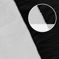 thumbnail image 2 of FUDAKUNA Fluffy Faux Sheepskin Black Rugs 24" x 36" Soft Shaggy Small Carpet Cushions Living Room Bedroom Floor Mats Washable, 2 of 7