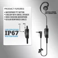 Sonim Klein Curl Wired PTT Headset for XP3 Phone