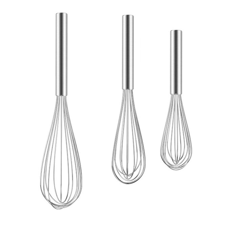 TureClos 3pcs Stainless Steel Whisk Rust-proof Wire Set Egg Beater Manual  Sturdy Kitchen Egg Whipper