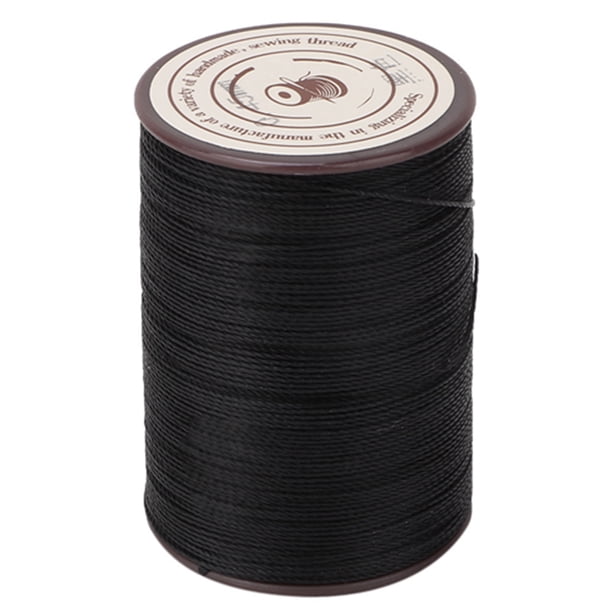 Hilo de cera para coser cuero de 0,45 mm, rollo de 160 m, para manualidades y tejido (negro)