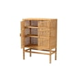 thumbnail image 3 of Baxton Studio Vivan Modern Bohemian Natural Brown Rattan and Mahogany Wood 3-Shelf Storage Cabinet, 3 of 7