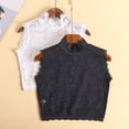 thumbnail image 5 of Women Decorative Floral Lace Faux Collar Stand Collar Scalloped Trim Sleeveless Vest Mock Neck Dickey Pullover Half Shirt Sweater Crop Top, 5 of 19
