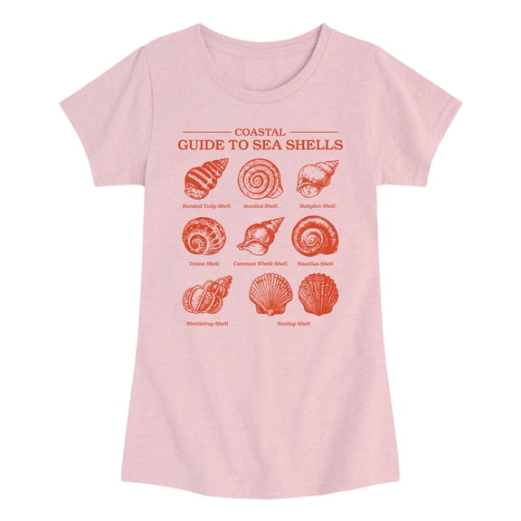 Instant Message - Guide to Sea Shells - Youth Girls Fitted Short Sleeve T-Shirt