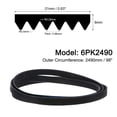 thumbnail image 2 of Unique Bargains 6PK2490 V-Ribbed Belt, 5 Ribs, 2490mm Length x 21mm Width x 5mm Thick, EPDM Poly V Belt, 2 of 5
