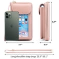 thumbnail image 3 of MINKUROW Crossbody Bags for Women,Pu Leather Cell Phone Bag,Small Cross Body Shoulder Bag with Shoulder & Wrist Strap Fits Phone Under 6.7 Inch Pink, 3 of 6