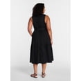 thumbnail image 2 of Terra & Sky Women's Plus Sleeveless Midi Shirt Dress, Sizes 0X-5X, 2 of 4