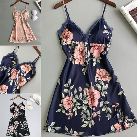 

Women Sexy-Lingerie Sleepwear Satin Silk Babydoll Lace Robes Sleep Dress Skirt