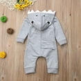 ZINTAOZT Infant Baby Boy Girl Shark Hooded Romper Long Sleeve Zipper