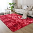 thumbnail image 7 of Junovo Luxury Velvet Shag Area Rug Modern Indoor Fluffy Rugs, Extra Comfy and Soft Carpet For Bedroom Living Room Kids Room,6'x9',Wine Red, 7 of 7