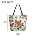 thumbnail image 5 of FORMRS Womens Canvas Tote Bag with Zipper Inner Pocket Shoulder Handbag, Large Red Floral Pattern, 5 of 7