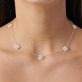 thumbnail image 4 of CROPD Pearl Necklace: 14K White Gold-Plated Pearl Pendant Necklace for Women Station Choker Y-necklace 16.5" + 2", 4 of 12