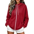 thumbnail image 2 of Yutgune Womens Zip Up Hoodie Y2K Oversized Zip Up Hoodie Women Long Sleeve Pocket Casual Sweatshirt, 2 of 7