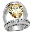 thumbnail image 1 of Alamode LOA922-7 Bague en Laiton Rhodié Femme avec AAA Grade CZ en Champagne - Taille 7, 1 of 1