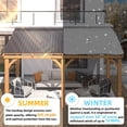 thumbnail image 5 of YODOLLA 20' x 10' Wall-Mounted Outdoor Wood Gazebo, Hardtop Cedar Pergola with Heavy-Duty Awnings for Patio, Deck, Backyard, 5 of 8
