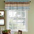 thumbnail image 3 of Blue Brown Curtain Valances for Windows, Kitchen Valance Window Treatments Panel 2 Pack, Farmhouse Rustic Wooden Plank Board Rod Pocket Short Curtains for Bathroom Bedroom 54 x 18 Inch, 3 of 8
