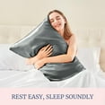 thumbnail image 4 of SUSIELADY Satin Pillowcases Queen Size Set of 2 Cooling Silk-Like Soft Pillow Covers with Hidden Zipper Envelope Closure for Men & Women, 20" x 30", Gray, 4 of 7