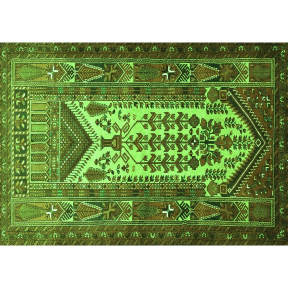 Ahgly Company Indoor Rectangle Persian Green Traditional Area Rugs, 5' x 7'