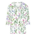 thumbnail image 4 of Xdegoge Returns and Refunds Womens 3/4 Sleeve T Shirts Trendy V Neck T Shirts Floral Summer Tunic Ladies Tops Elegant Dressy Casual Blouses Fashion Vacation Tee Shirts Ropa Mujer, 4 of 4