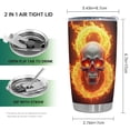 thumbnail image 2 of Vaso de viaje Oasisdream de acero inoxidable de 600 ml con estampado de calaveras, 2 of 6