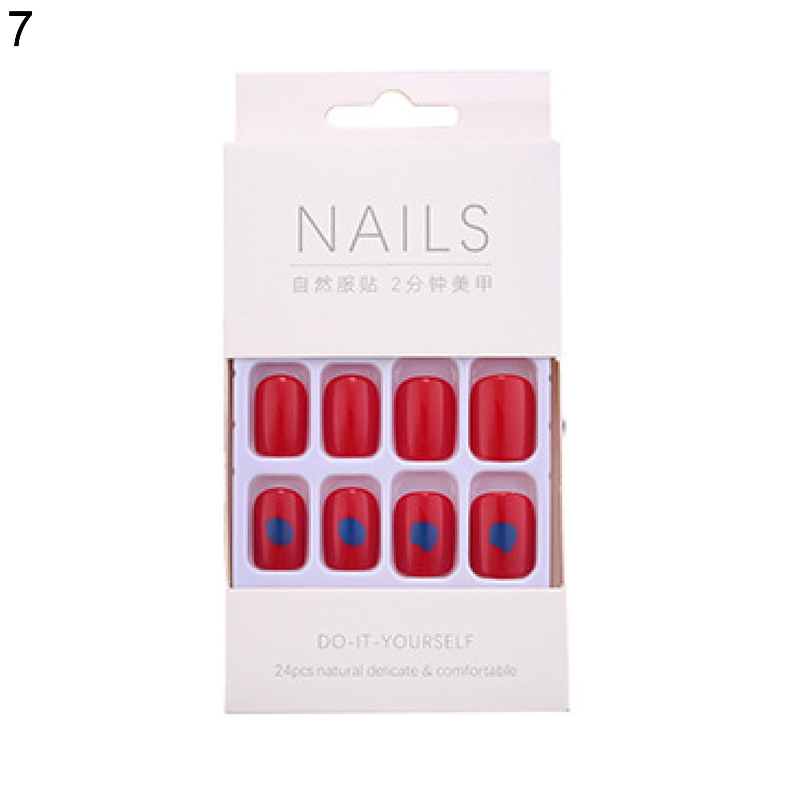 UDIYO 1 Set Nail Artificial Tips Full Cover DIY Design Flat End Nails